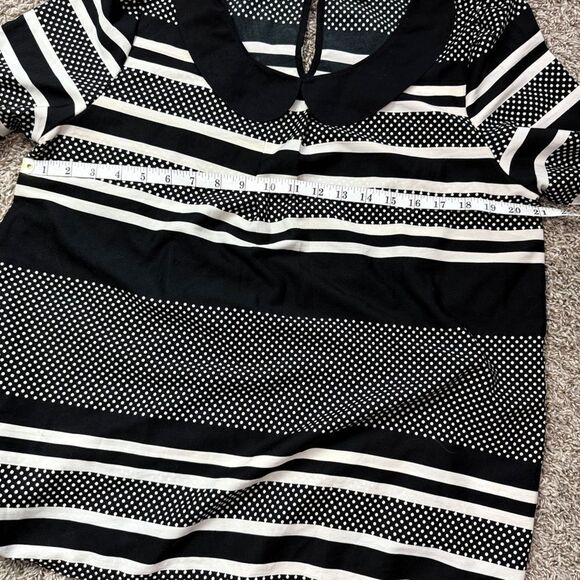 ModCloth Black & White Striped & Polka Dot Blouse - Picture 6 of 6
